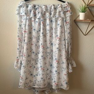 White Floral Top | Sz 1X